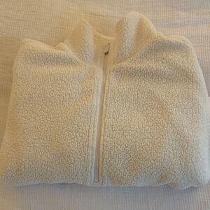Micro Sherpa Cozy Cabin Half Zip Pullover - Ivory Ivory / L